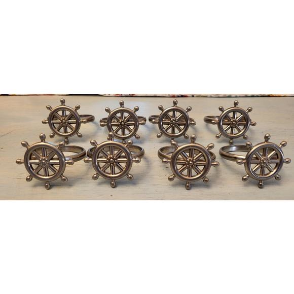 Napkin Ring Holders Nautical Ships Wheel (Set Of 8) - Picture 8 of 8